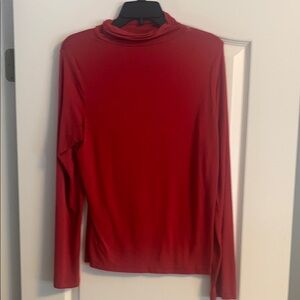 Red Turtleneck Long Sleeve Top